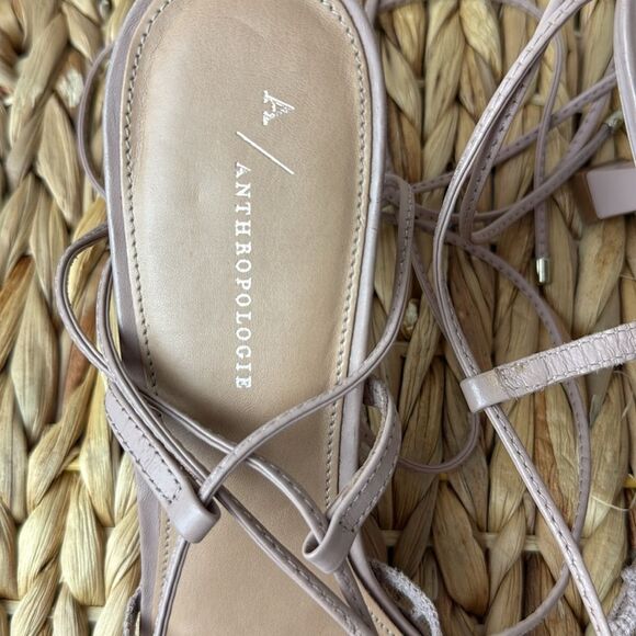 Anthropologie Maeve Caged Ankle-Wrap Lace Up Heels Size 40/9 - Picture 5 of 10